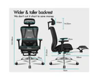 ALFORDSON Ergonomic Office Chair Mesh Seat Black