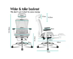 ALFORDSON Ergonomic Office Chair Executive Mesh Seat Gaming Work Computer White and Grey