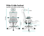 ALFORDSON Ergonomic Office Chair Mesh Seat White & Grey