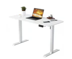 Advwin Electric Standing Desk Motorised Sit Stand Desk Ergonomic Stand Up Desk with 120 x 60cm Splice Board Bright Silver Frame/White Table Top
