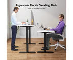 Advwin Electric Standing Desk Motorised Sit Stand Desk Ergonomic Stand Up Desk 140 x 60cm Splice Board Black Matte Frame/White Table Top