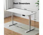 Advwin Electric Standing Desk Motorised Sit Stand Desk Ergonomic Stand Up Desk with 140 x 60cm Splice Board Bright Sliver Frame/White Table Top