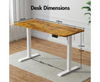 Advwin Electric Standing Desk Motorised Sit Stand Desk Ergonomic Stand Up Desk with 140 x 60cm Splice Board White Frame/Walnut Color Table Top