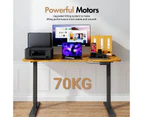 Advwin Electric Standing Desk Motorised Sit Stand Desk Ergonomic Stand Up Desk with 120 x 60cm Splice Board Black Frame/Walnut Color Table Top