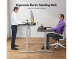 Advwin Electric Standing Desk Motorised Sit Stand Desk Ergonomic Stand Up Desk with 120 x 60cm Splice Board Bright Silver Frame/Black Matte Table Top