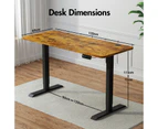 Advwin Electric Standing Desk Motorised Sit Stand Desk Ergonomic Stand Up Desk with 120 x 60cm Splice Board Black Frame/Walnut Color Table Top