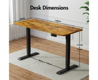 Advwin Electric Standing Desk Motorised Sit Stand Desk Ergonomic Stand Up Desk with 140 x 60cm Splice Board Black Frame/Walnut Color Table Top