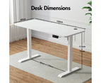 Advwin Electric Standing Desk Motorised Sit Stand Desk Ergonomic Stand Up Desk with 120 x 60cm Splice Board White Frame/White Table Top