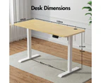 Advwin Electric Standing Desk Motorised Sit Stand Desk Ergonomic Stand Up Desk with 120 x 60cm Splice Board White Frame/Oak Color Table Top