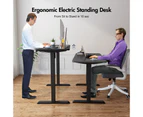 Advwin Electric Standing Desk Motorised Sit Stand Desk Ergonomic Stand Up Desk with 140 x 60cm Splice Board Black Matte Frame/Black Matte Table Top