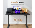 Advwin Electric Standing Desk Motorised Sit Stand Desk Ergonomic Stand Up Desk with 140 x 60cm Splice Board Black Matte Frame/Black Matte Table Top