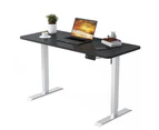 Advwin Electric Standing Desk Motorised Sit Stand Desk Ergonomic Stand Up Desk with 140 x 60cm Splice Board Bright Sliver Frame/Black Matte Table Top