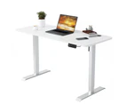 Advwin Electric Standing Desk Motorised Sit Stand Desk Ergonomic Stand Up Desk with 140 x 60cm Splice Board Sliver Frame/White Table Top