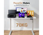 Advwin Electric Standing Desk Motorised Sit Stand Desk Ergonomic Stand Up Desk with 140 x 60cm Splice Board Sliver Frame/White Table Top