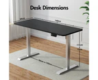 Advwin Electric Standing Desk Motorised Sit Stand Desk Ergonomic Stand Up Desk with 140 x 60cm Splice Board Sliver Frame/Black Matte Table Top