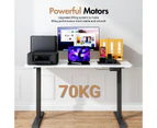 Advwin Electric Standing Desk Motorised Sit Stand Desk Ergonomic Stand Up Desk with 120 x 60cm Splice Board Black Matte Frame/White Table Top