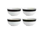 4pc Mikasa Luxe Deco Kitchen China Cereal Bowl Tableware Dining Set, 14cm