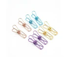 10X Spring Paperclips Metal Wire Hollow Out Clips 55mm Mini Binder Paper Clip - Purple