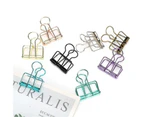 Solid Color Hollow Out Swallowtail Metal Binder Bookmark Clips Office Supplies - Silver