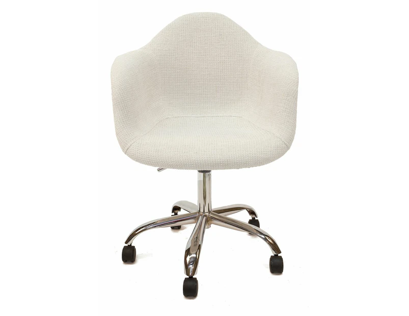 Replica Eames DAW / DAR Desk Chair | Fabric - Texture Ivory