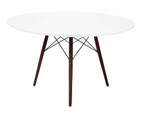 Replica Eames Eiffel Round Wood Dining Table | 120cm - Walnut & White