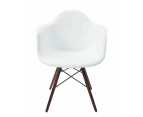 Replica Eames DAW Eiffel Chair | Plastic & Walnut - White