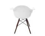 Replica Eames DAW Eiffel Chair | Plastic & Walnut - White