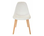 Replica Eames DSW Hal Inspired Chair | Fabric & Natural - Texture Ivory