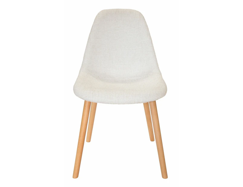 Replica Eames DSW Hal Inspired Chair | Fabric & Natural - Texture Ivory