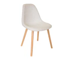 Replica Eames DSW Hal Inspired Chair | Fabric & Natural - Texture Ivory