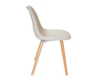 Replica Eames DSW Hal Inspired Chair | Fabric & Natural - Texture Ivory