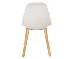 Replica Eames DSW Hal Inspired Chair | Fabric & Natural - Texture Ivory