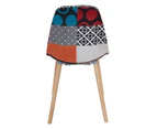 Replica Eames DSW Hal Inspired Chair | Fabric & Natural - Multicoloured V2