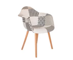 Replica Eames DAW Hal Inspired Chair | Fabric & Natural - Multicoloured V3