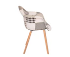 Replica Eames DAW Hal Inspired Chair | Fabric & Natural - Multicoloured V3
