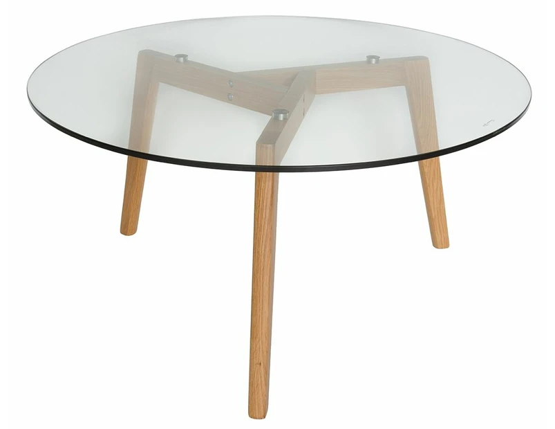 Stad Round Glass Coffee Table - Natural