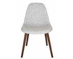 Replica Eames DSW Hal Inspired Chair | Fabric & Walnut - Textured Light Grey