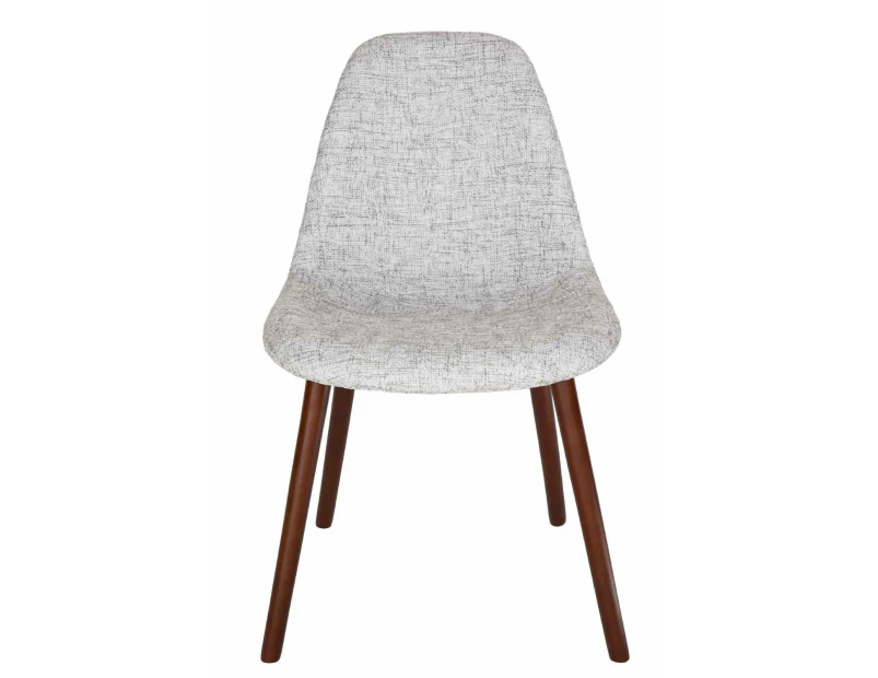 Replica Eames DSW Hal Inspired Chair | Fabric & Walnut - Textured Light Grey