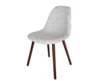 Replica Eames DSW Hal Inspired Chair | Fabric & Walnut - Textured Light Grey