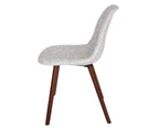 Replica Eames DSW Hal Inspired Chair | Fabric & Walnut - Textured Light Grey