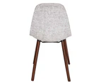 Replica Eames DSW Hal Inspired Chair | Fabric & Walnut - Textured Light Grey