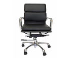 Eames Inspired Mid Back Soft Pad Management Desk / Office Chair - Black