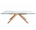 Amber Collection | Rectangular Glass Coffee Table - Natural