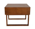 Olle Square Wood Bedside / Side Table - Walnut