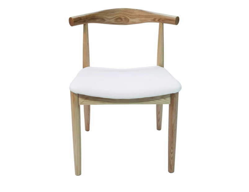 Replica Hans Wegner Elbow Chair CH20 - White & Natural