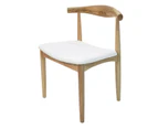 Replica Hans Wegner Elbow Chair CH20 - White & Natural