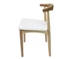 Replica Hans Wegner Elbow Chair CH20 - White & Natural