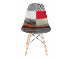 Replica Eames DSW Eiffel Chair | Fabric & Natural - Multicoloured V2