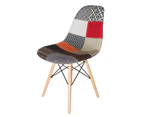 Replica Eames DSW Eiffel Chair | Fabric & Natural - Multicoloured V2