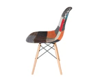 Replica Eames DSW Eiffel Chair | Fabric & Natural - Multicoloured V2